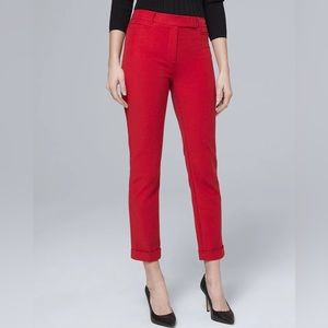 White House Black Market red Slim Crop Pants